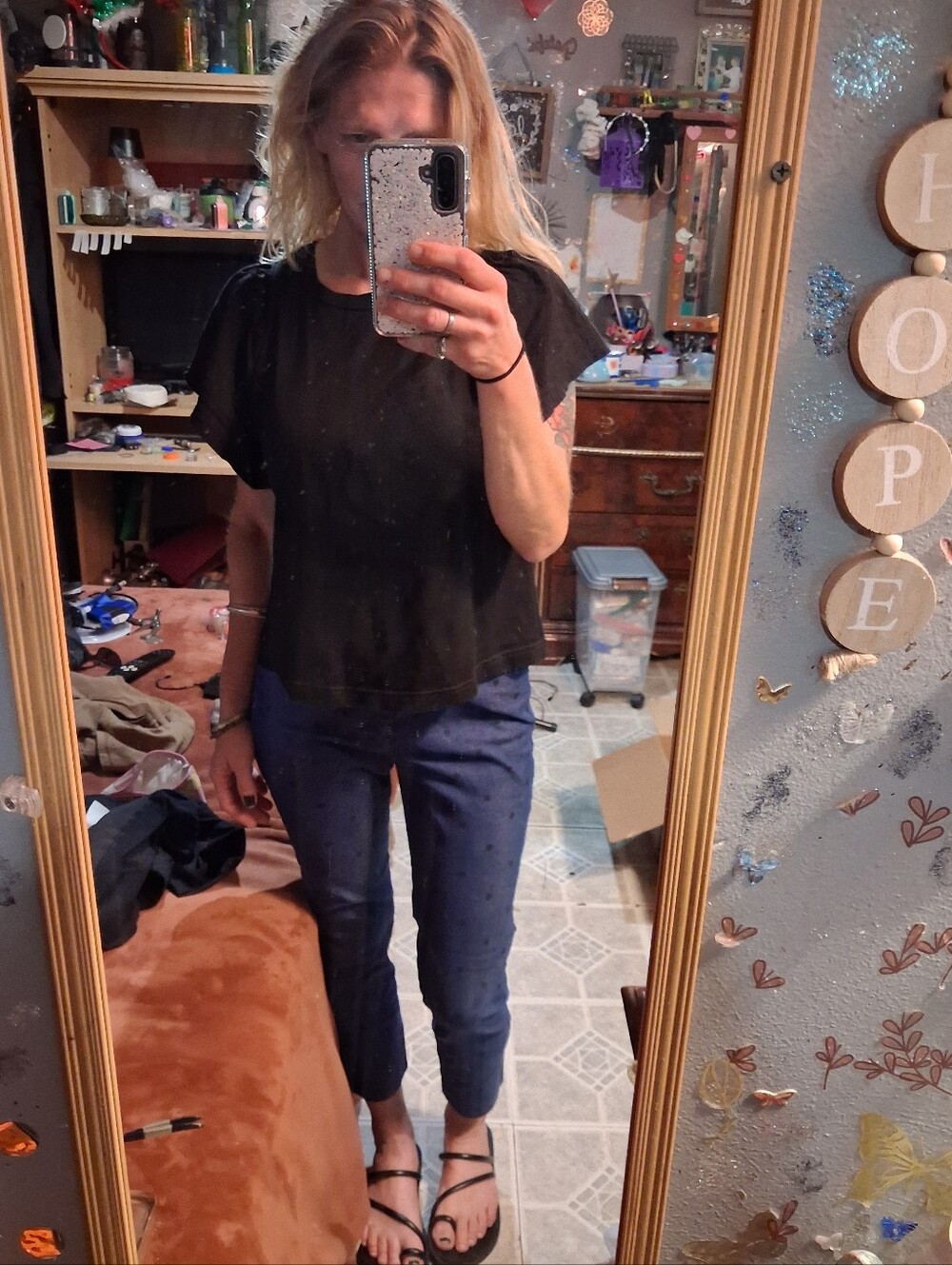 Old Navy Butterfly Sleeves Top Sz S